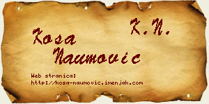 Kosa Naumović vizit kartica